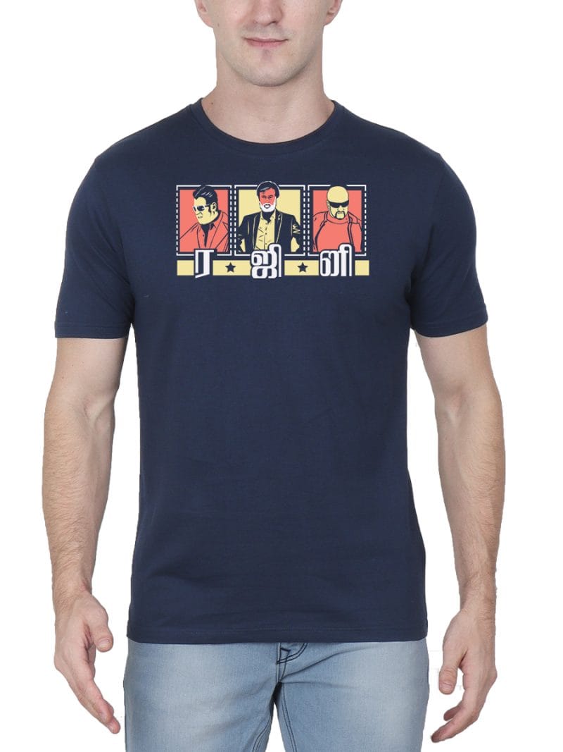 Superstar Rajinikanth T Shirt For Men Half Sleeve Kalvettu In