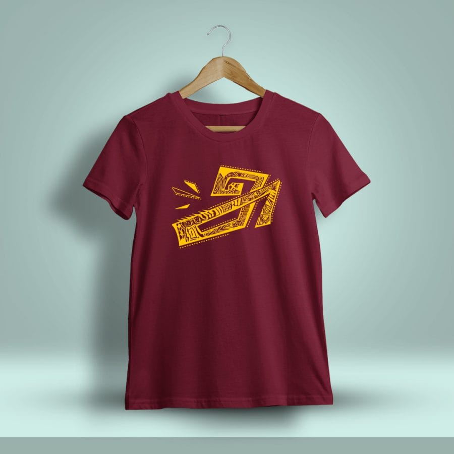 Aana Maroon Tamil T-Shirt For Men - Half Sleeve